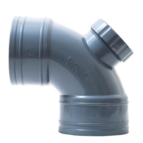 UPVC Bend with Door Lid Pipe Fitting, 3 inch- Light Grey