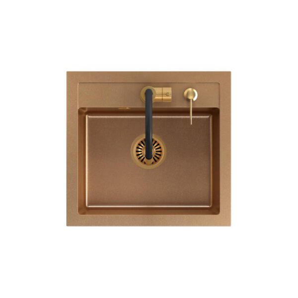 ART JOHNNY 110 (50x47x18.5) Art Copper with manual siphon, Maggie faucet and copper dispenser